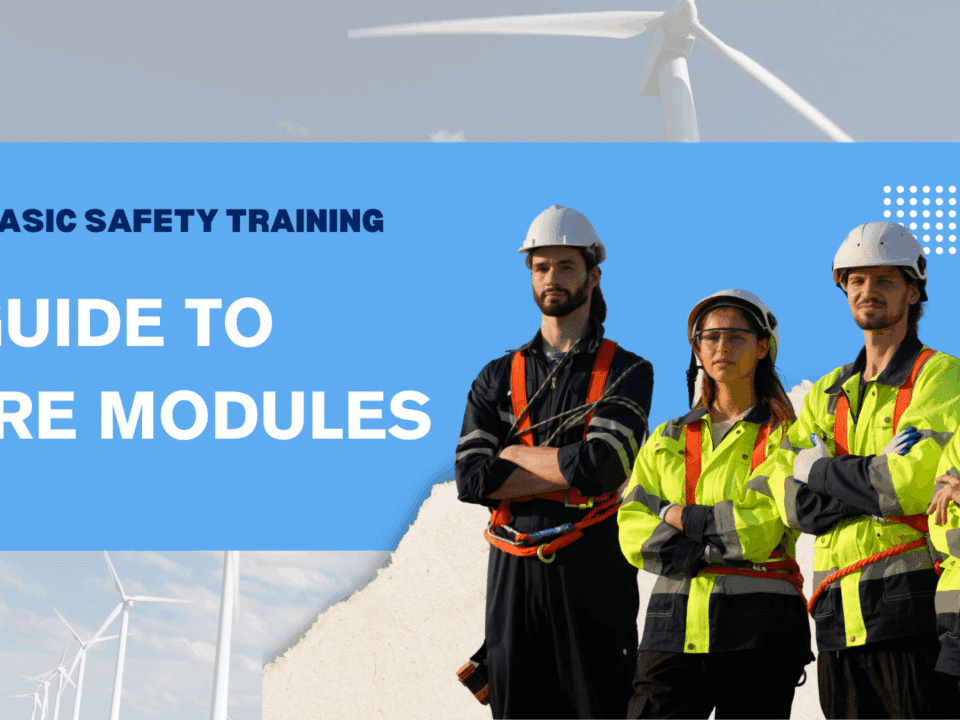 Group of wind technicians in PPE trained in GWO Basic Safety Training