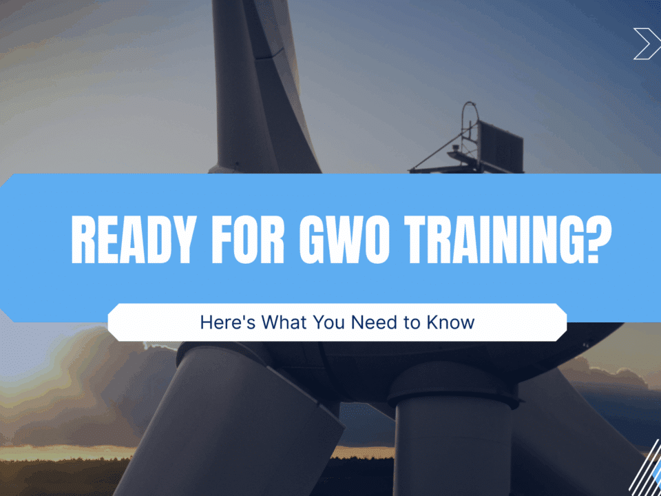 Banner image with wind turbine and text “Ready for GWO Training?”