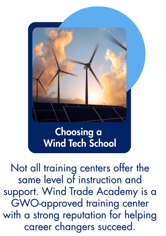 Wind turbines symbolizing professional training and career-focused instruction