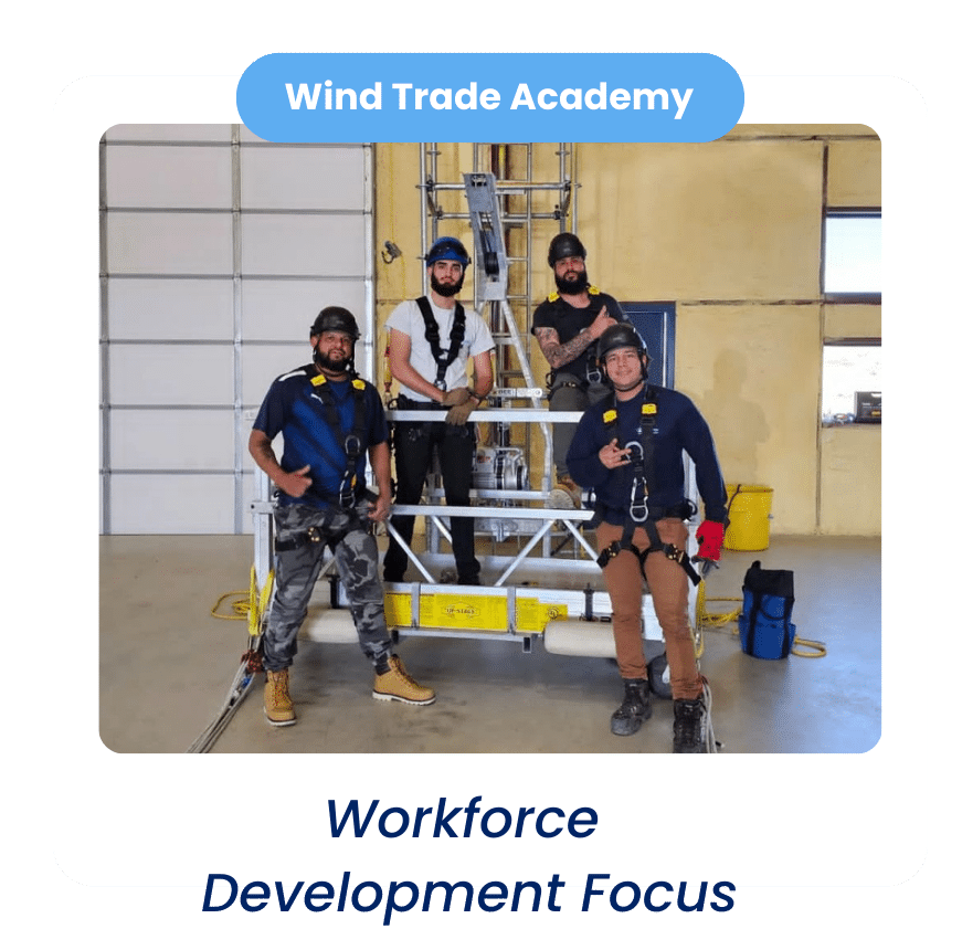 Wind Trade Academy students completing hands-on safety training